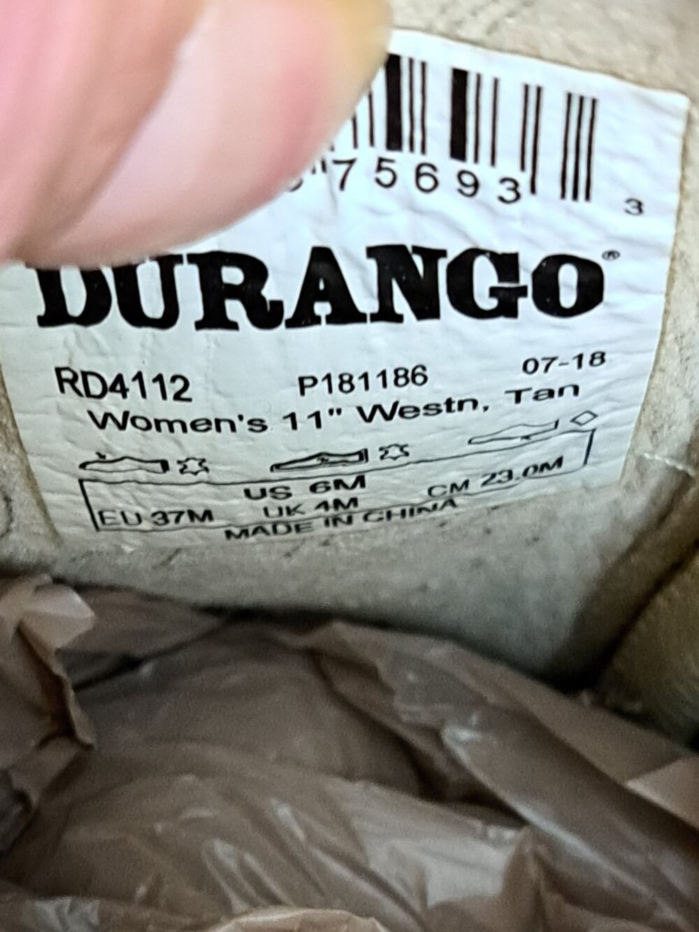 Durango Women Boots Size 6M Eoro 37M Brown Cowboy NWT - Picture 6 of 9